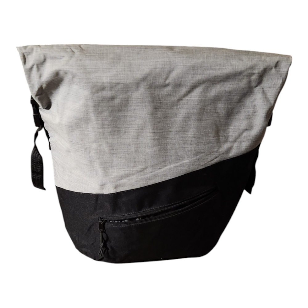 Metropack Two-toned Unisex Grey and Black Fold Closure Backpack